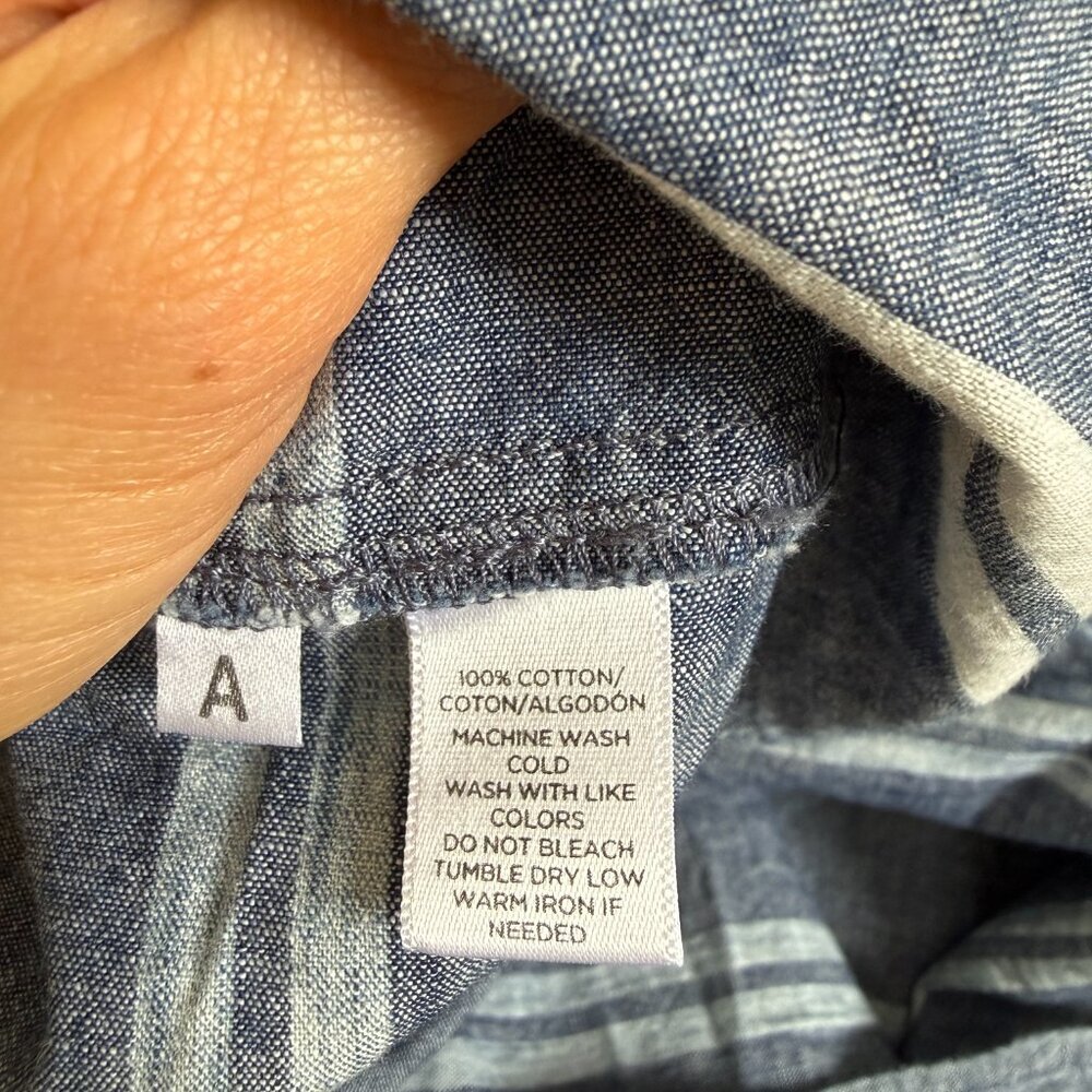 Loft Striped Chambray Cotton Shirtdress Size 6P - Picture 7 of 9